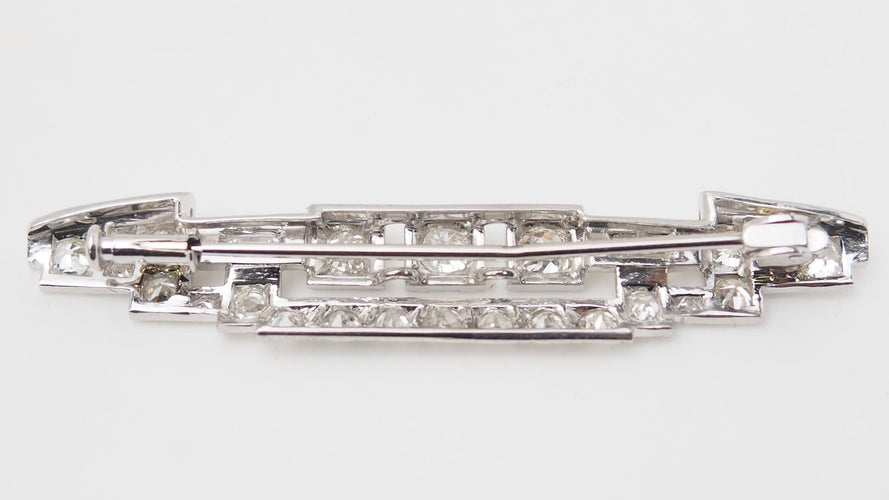 Broche Broche ancienne en platine et diamants 58 Facettes 32714