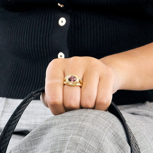 Bague 51 Bague or jaune, spinelle 58 Facettes HOU5377