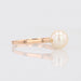 Ring 54 Solitaire cultured pearl yellow gold 58 Facettes 23-337