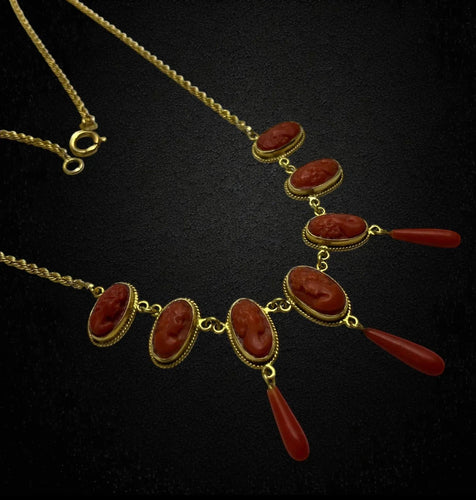 Collier Collier en or jaune avec camées, inspiré de la Rome antique 58 Facettes