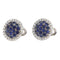Boucles d'oreilles Boucles d'oreilles en or blanc avec saphirs et diamants 58 Facettes G3818