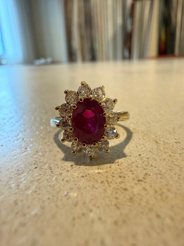 Bague 51.5 Burmese Ruby and yellow gold ring 58 Facettes