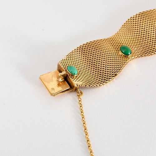 Bracelet Bracelet ruban, or jaune et turquoise 58 Facettes CAN1109