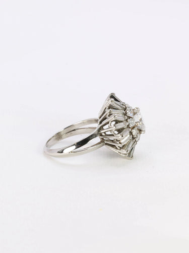 Bague 49 Bague soleil or blanc diamants 2.8 ct 58 Facettes 886