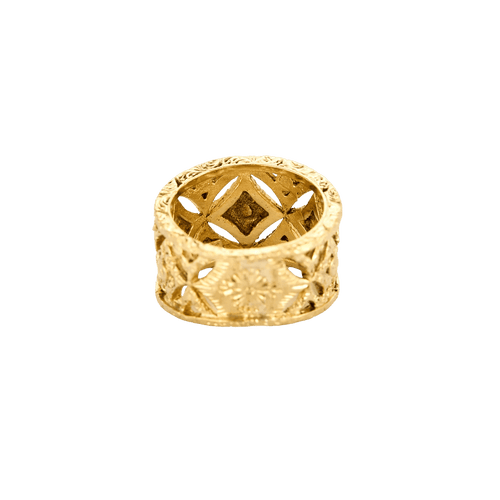 Bague 51.5 BAGUE AJOURÉE OR JAUNE. 58 Facettes 240031