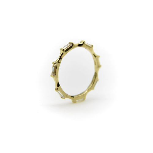 Bague 50 Bague d'éternité en diamant baguette en or 58 Facettes