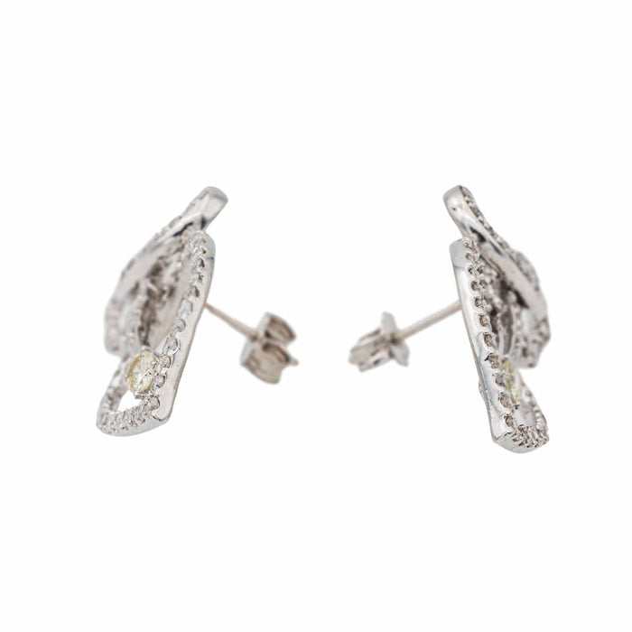 Boucles d'oreilles Boucles d'oreilles Feuille Or blanc Diamant 58 Facettes 3367695CN