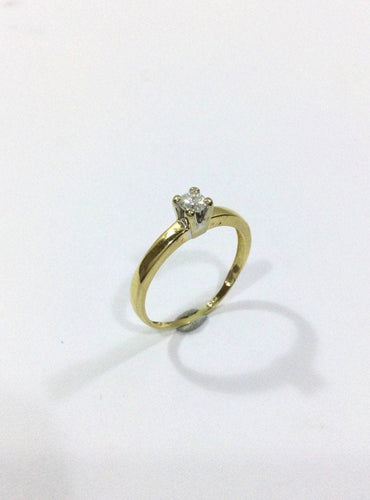 Bague 53.5 Bague Solitaire Or Jaune Diamant 0.14ct 58 Facettes