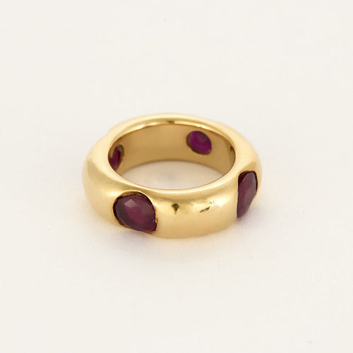 Bague 47,5 FRED - Bague jonc en or jaune et rubis 58 Facettes BIA1118X2