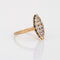 Bague diamant victorienne antique en or jaune 18 carats, petite navette, taille 4, bijoux raffinés