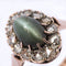 Bague 55 Bague ancienne chrysobéryl oeil de chat et diamants 58 Facettes 19-378-50