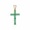 Collier Croix or jaune émeraudes 58 Facettes 24-328B