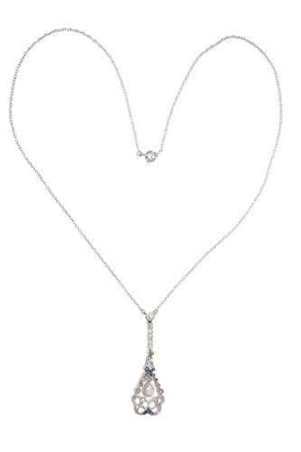 Belle Époque to Art Deco platinum pendant with rose cut diamonds, ca. 1920