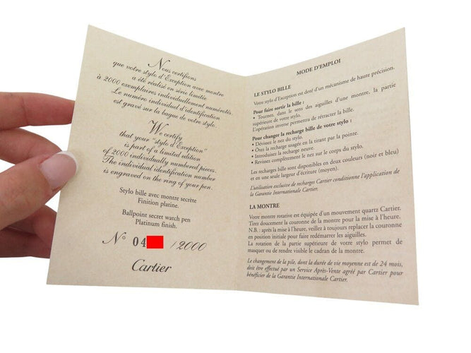 Montre stylo bille CARTIER montre secrete st190008 ed limitee acier ballpoint pen 58 Facettes 269488