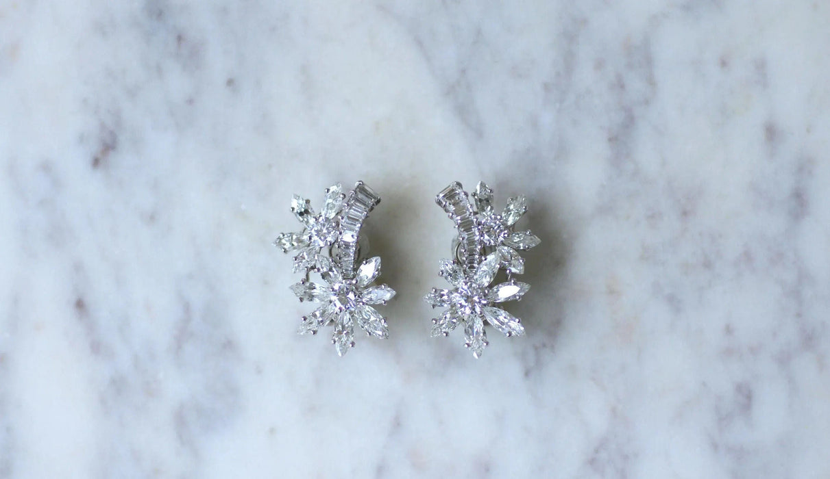 Guillemin & Soulaine Boucles d'Oreilles Fleur Diamants