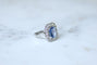 Bague 54.5 Bague Marguerite Art Déco saphir de Ceylan 3,90 cts et diamants 58 Facettes