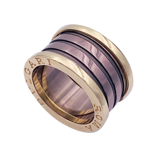 Ring 52 Bulgari ring, "B.Zero1", pink gold, cermet. 58 Facettes 33654