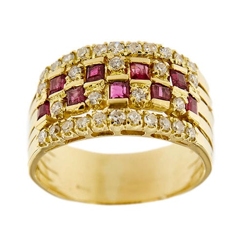 Bague 62 Bague avec rubis et diamants 58 Facettes 37409