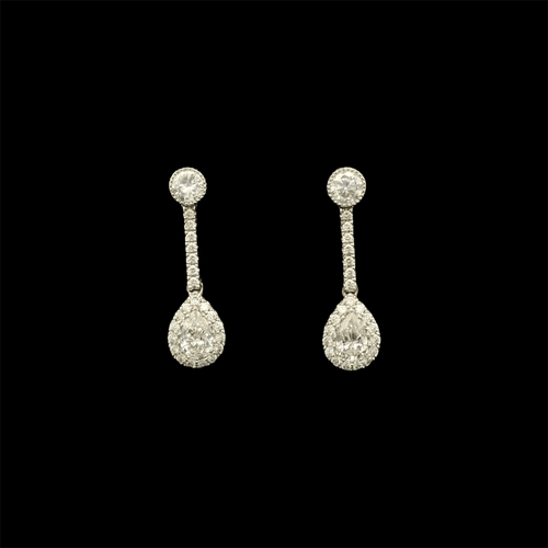 Boucles d'oreilles Pear-shape diamond earrings 58 Facettes
