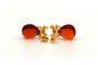 Boucles d'oreilles contemporaines en or jaune 18 carats serties d'agates et de diamants