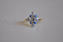 Bague 55.5 Antique yellow gold, diamond and sapphires ring 58 Facettes