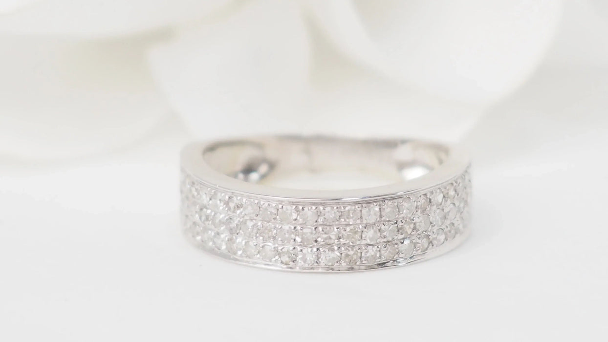 Bague or blanc diamants