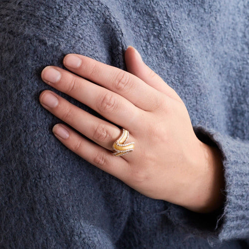 Bague 54 BAGUE "GALON" OR & NACRE 58 Facettes BO/230066