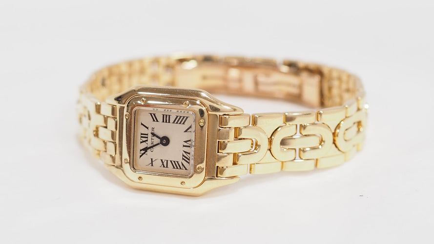 Montre Montre Mini Panthère de Cartier en or jaune 58 Facettes 32737