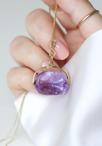 Pendentif Pendentif Sceau Ancien Pivotant Améthyste sur Or Jaune 58 Facettes