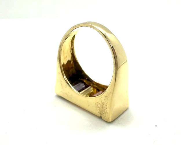 Bague 56 Bague Premier avec pierres multicolores 58 Facettes