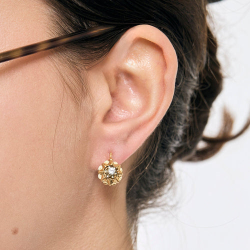 Boucles d'oreilles Paire de boucles d'oreilles or jaune et gris et diamant 58 Facettes CAR1758