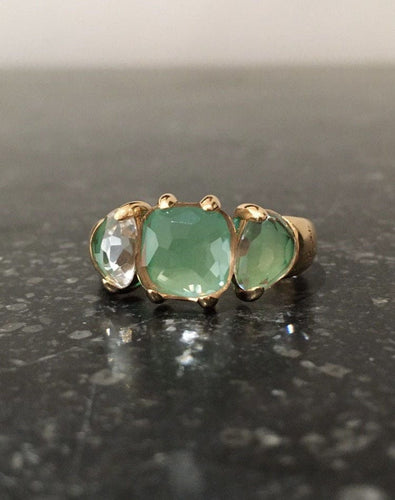 Bague 50.5 Pomellato - Bague Capri en or jaune 18k et chrysoprase 58 Facettes