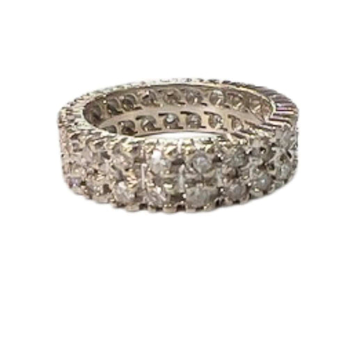 Bague Bague pour femme au design classique, en or blanc avec diamants 58 Facettes Q798(461)