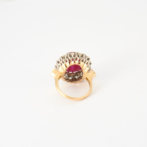 Bague 52 Bague Rubis cabochon & Diamants 58 Facettes ALGU08
