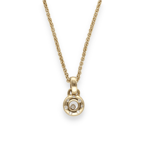 Collier Collier pendentif Chopard Happy Diamonds en or jaune 18K avec 7 diamants - Ref. 79/2655 - 42 cm - 14,40 g 58 Facettes FB10644