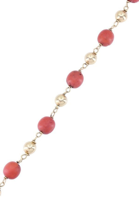 Bracelet BRACELET BOULES CORAIL OR JAUNE 58 Facettes 086761