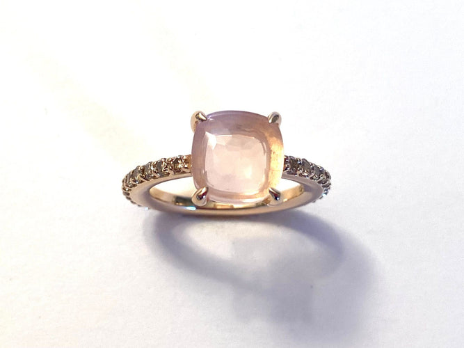 Bague 53 POMELLATO - Bague bébé en or rose et diamants 58 Facettes