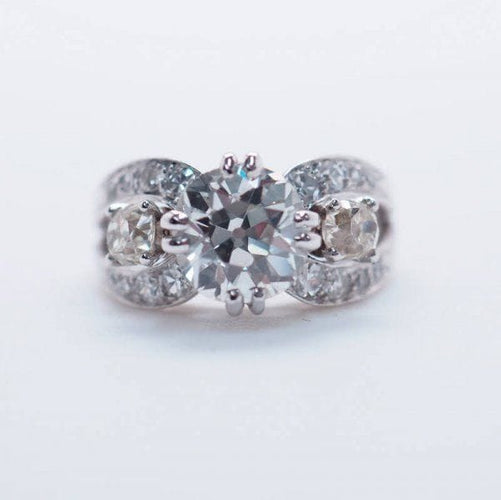 Bague Solitaire en platine, diamant 1.9 ct époque 1930 58 Facettes 4438