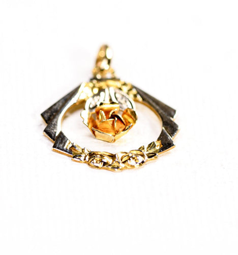 Pendentif Pendentif ancien Art Nouveau à motif de roses en or deux tons 58 Facettes LMB-287