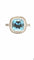 Bague en or blanc topaze bleue et diamants