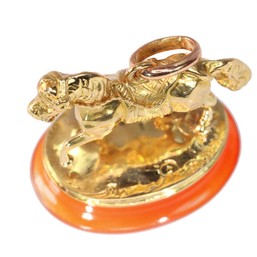 Pendentif Pendentif-sceau cheval en or 18 carats vintage : Élégance victorienne 58 Facettes 24106-0277