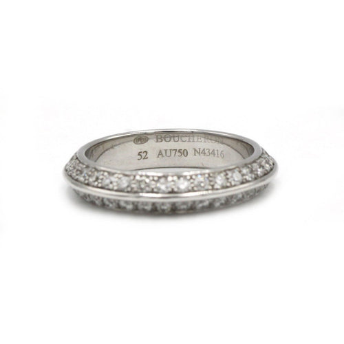 BOUCHERON - Double alliance or blanc et diamants, numérotée