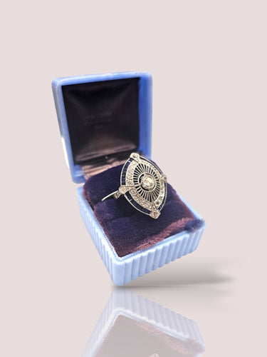 Bague 55 Bague Art Déco vintage en platine avec saphirs et diamants 58 Facettes 18806