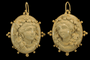 Boucles d'oreilles Boucles d'oreilles en or avec camées de lave antiques 58 Facettes 7680