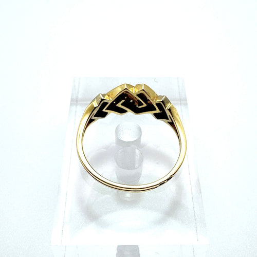 Bague 54 Bague géométrique en or jaune avec diamants 58 Facettes 50388