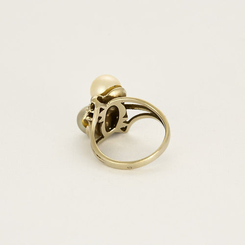 Bague 48,5 Bague Toi&Moi en or blanc, perles de cultures et diamants 58 Facettes VAN0475