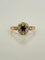 Bague 57 Bague marguerite ancienne en or , diamants et saphir 58 Facettes