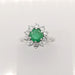 Ring 61 Emerald and diamond Marguerite ring 58 Facettes