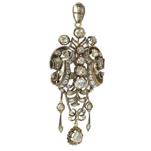 Broche Échos de la grandeur géorgienne : broche émaillée avec 61 diamants 58 Facettes 21077-0159