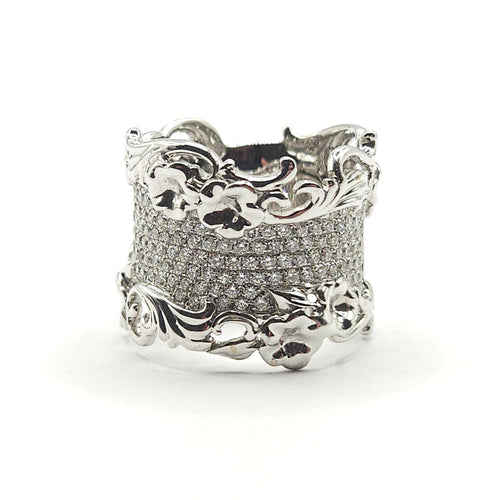 Bague 54 Bague or blanc diamants naturels 58 Facettes